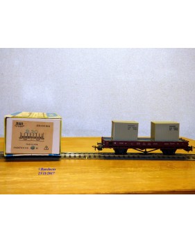 PIKO 5/6416-018, wagon plat chargé de 2 conteneurs  DR  neuf    BO 