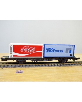 RÖWA 2305, wagon plat porte conteneur  ROKAL  COCA COLA     DB     BO