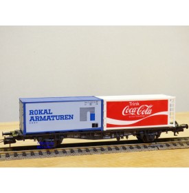 RÖWA 2305, wagon plat porte conteneur  ROKAL  COCA COLA     DB     BO