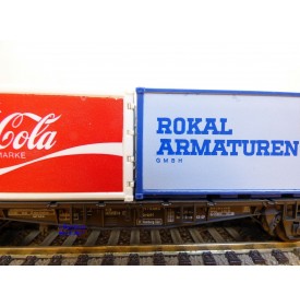 RÖWA 2304 wagon plat chargé de 2 conteneurs LESAGE  DB BO 