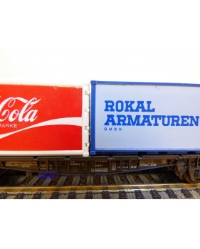 RÖWA 2305, wagon plat porte conteneur  ROKAL  COCA COLA     DB     BO