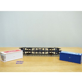 RÖWA 2304 wagon plat chargé de 2 conteneurs LESAGE  DB BO 