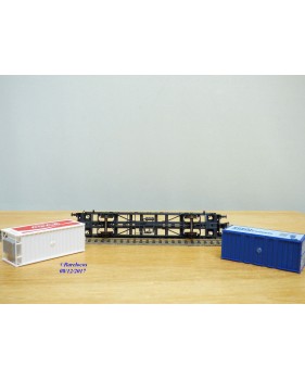 RÖWA 2304 wagon plat chargé de 2 conteneurs LESAGE  DB BO 