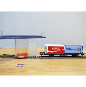 RÖWA 2305, wagon plat porte conteneur  ROKAL  COCA COLA     DB     BO