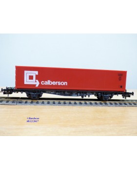 RÖWA 2304 wagon plat chargé de 2 conteneurs LESAGE  DB BO 