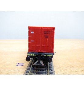 RÖWA 2304 wagon plat chargé de 2 conteneurs LESAGE  DB BO 