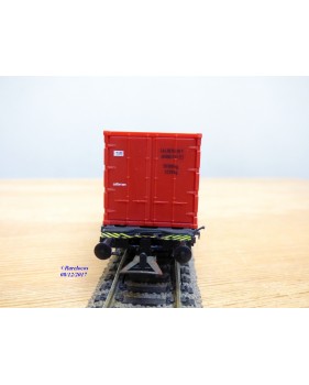RÖWA 2304 wagon plat chargé de 2 conteneurs LESAGE  DB BO 