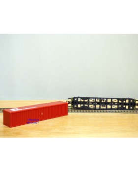 RÖWA 2304 wagon plat chargé de 2 conteneurs LESAGE  DB BO 