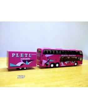 Rietze 80081 , autocar  NEOPLAN Skyliner et remorque  PLETL   Neuf   BO