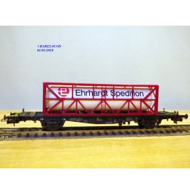 RÖWA 2304 wagon plat chargé de 2 conteneurs LESAGE  DB BO 