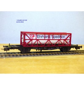 RÖWA 2324, wagon plat porte conteneur   EHRHARDT  SPEDITION    DB     neuf    BO