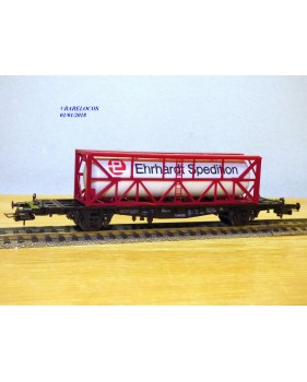 RÖWA 2324, wagon plat porte conteneur   EHRHARDT  SPEDITION    DB     neuf    BO