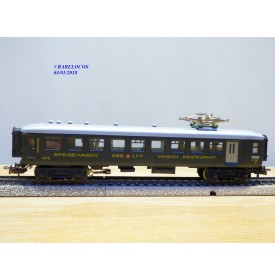 MÄRKLIN  4016 , voiture restaurant allégée à pantographe  SBB   avec éclairage intérieur   BO