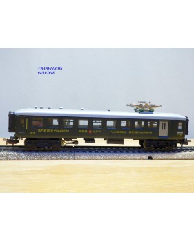 MÄRKLIN  4016 , voiture restaurant allégée à pantographe  SBB   avec éclairage intérieur   BO