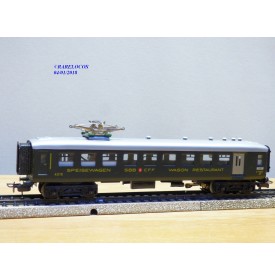 MÄRKLIN  4016 , voiture restaurant allégée à pantographe  SBB   avec éclairage intérieur   BO