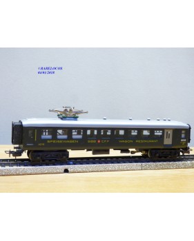 MÄRKLIN  4016 , voiture restaurant allégée à pantographe  SBB   avec éclairage intérieur   BO