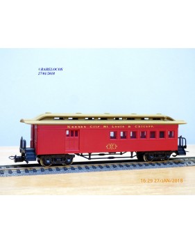 RIVAROSSI  2996,  voiture mite passager / fourgon  ( combination ) ancien Kansas City Saint Louis & Chicago   BO