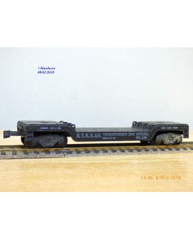 AC Gilbert / American Flyer  503, wagon plat pour charges lourdes  à bogies ( depressed center car  )  US   New Haven