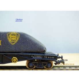 POCHER 406,  wagon plat  type PRZ   avec chargement bâché LANCIA  NEUF    FS  BO