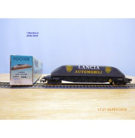 POCHER 406,  wagon plat  type PRZ   avec chargement bâché LANCIA  NEUF    FS  BO