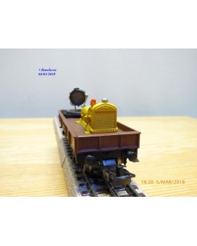 POCHER 302 / 3,  wagon plat avec groupe électrogène et projecteur fonctionnel      FS   BO