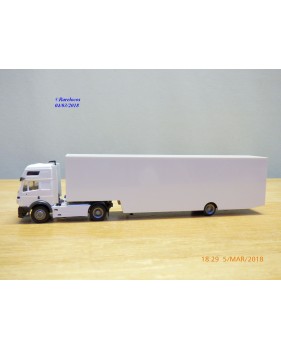 HERPA  143332,  camion et semi remorque porte voiture  fermée  Neuf   BO  1/87
