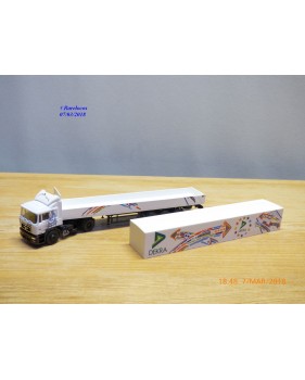 HERPA  184458,  camion et semi remorque MAN  F2000   DEKRA    Neuf   BO  1/87