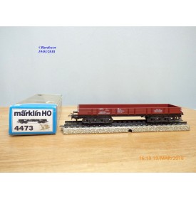 Märklin 4473,  wagon plat   à bogies  type  Rlmms   DB   BO