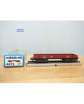 Märklin 4473,  wagon plat   à bogies  type  Rlmms   DB   BO