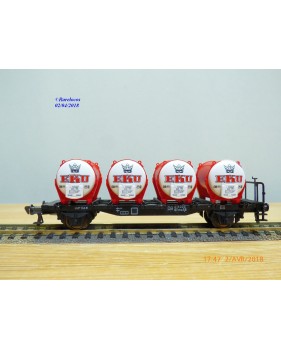 FLEISCHMANN  5231, wagon plat avec chargement citernes à bière EKU      DB   neuf   BO