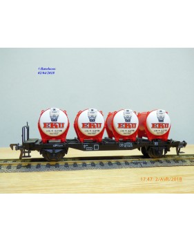 FLEISCHMANN  5231, wagon plat avec chargement citernes à bière EKU      DB   neuf   BO