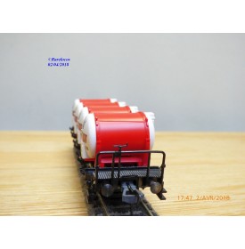 FLEISCHMANN  5231, wagon plat avec chargement citernes à bière EKU      DB   neuf   BO