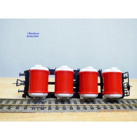 FLEISCHMANN  5231, wagon plat avec chargement citernes à bière EKU      DB   neuf   BO