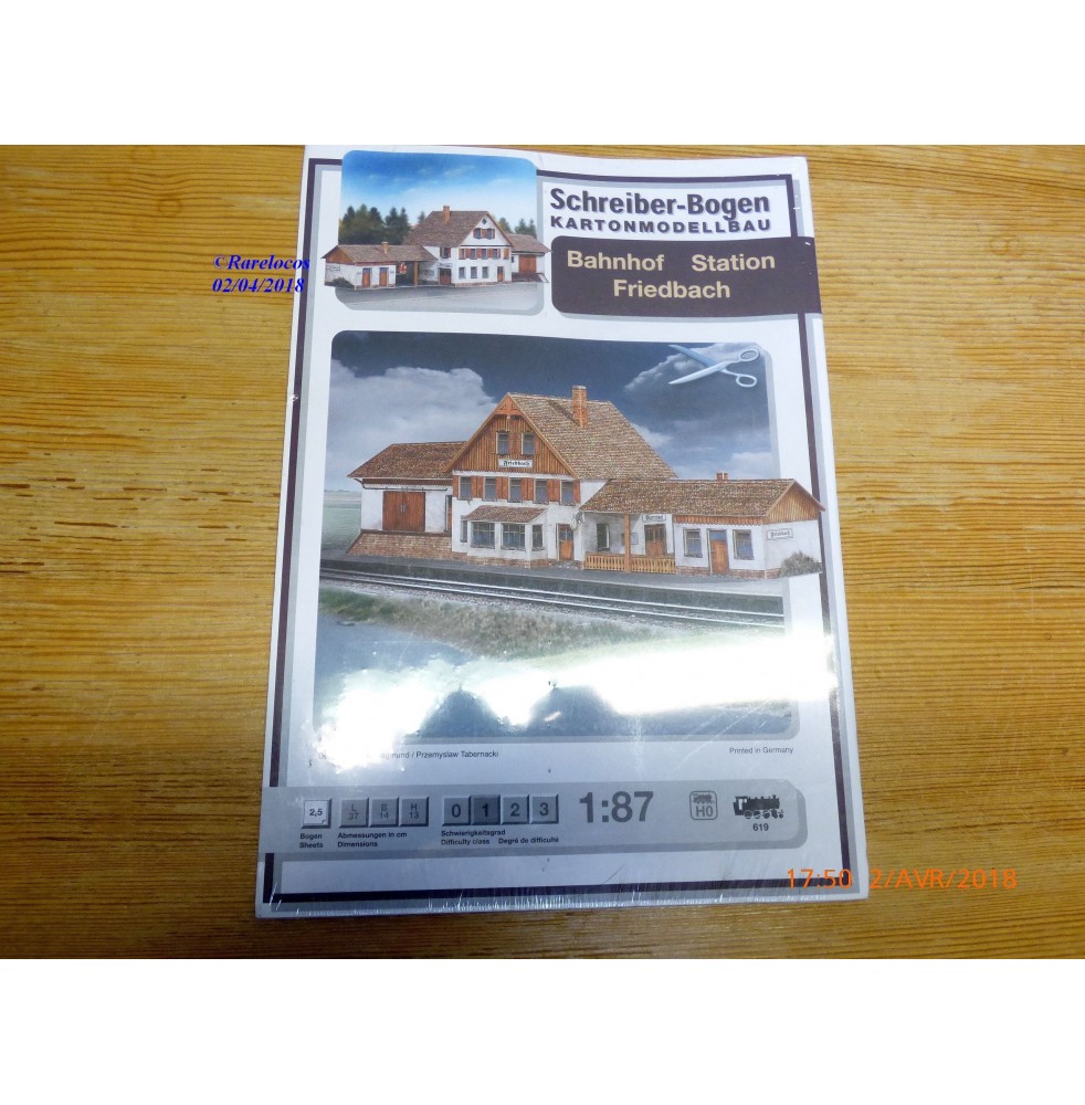 Schreiber-Bogen 619, kit en carton gare Friedbach  neuf   BO  HO 1/87