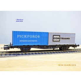 RÖWA 2304 wagon plat chargé de 2 conteneurs LESAGE  DB BO 