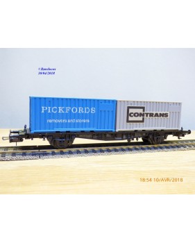 RÖWA 2304 wagon plat chargé de 2 conteneurs LESAGE  DB BO 