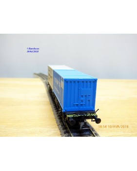 RÖWA 2304 wagon plat chargé de 2 conteneurs LESAGE  DB BO 