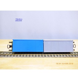 RÖWA 2304 wagon plat chargé de 2 conteneurs LESAGE  DB BO 