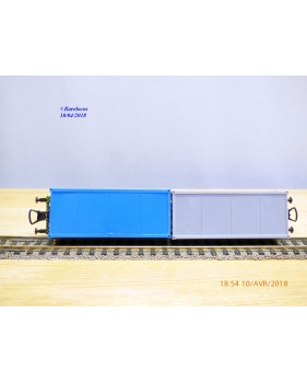 RÖWA 2304 wagon plat chargé de 2 conteneurs LESAGE  DB BO 