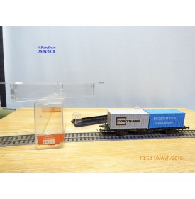 RÖWA 2304 wagon plat chargé de 2 conteneurs LESAGE  DB BO 