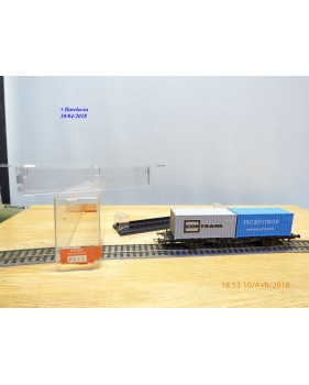 RÖWA 2304 wagon plat chargé de 2 conteneurs LESAGE  DB BO 