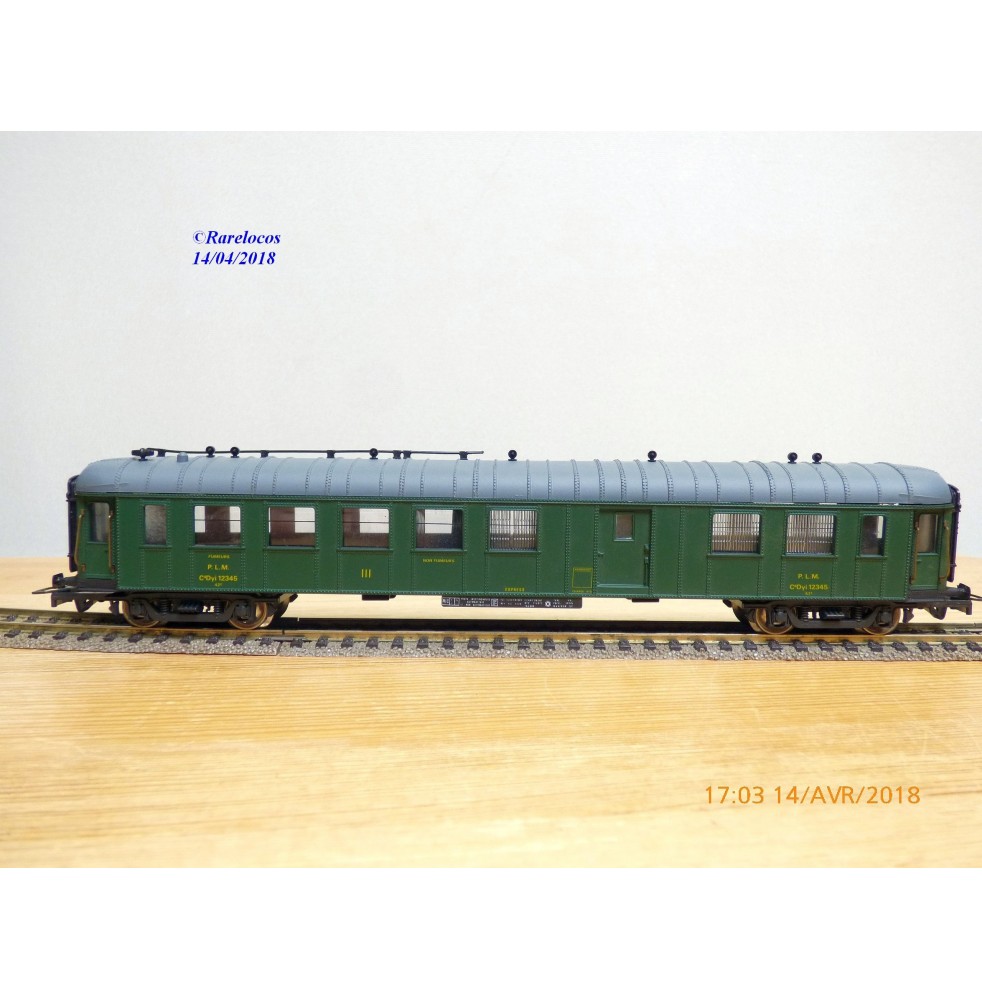 JOUEF  5110, voiture  OCEM à rivets  mixte 3 Cl. / fourgon  C4Dyi   PLM    BO