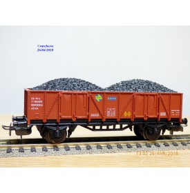 ELECTROTREN  1201, wagon tombereau chargé de charbon   RENFE   BO