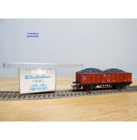 ELECTROTREN  1201, wagon tombereau chargé de charbon   RENFE   BO