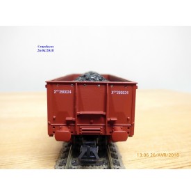 ELECTROTREN  1256, wagon tombereau typeX-1  Elos  chargé de charbon   RENFE   BO