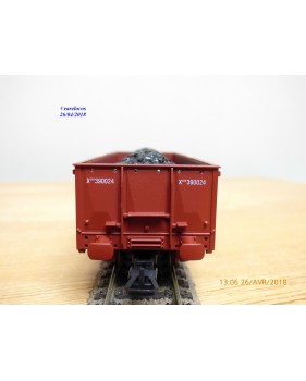 ELECTROTREN  1256, wagon tombereau typeX-1  Elos  chargé de charbon   RENFE   BO