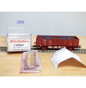 ELECTROTREN  1256, wagon tombereau typeX-1  Elos  chargé de charbon   RENFE   BO