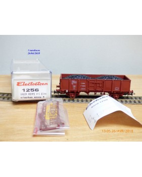 ELECTROTREN  1256, wagon tombereau typeX-1  Elos  chargé de charbon   RENFE   BO