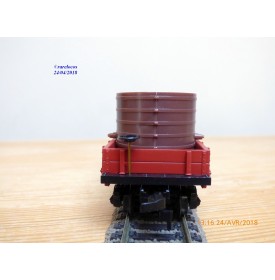 MANTUA 723 020, wagon plat ancien à bogies avec citernes Pennsylvania PRR  neuf  BO