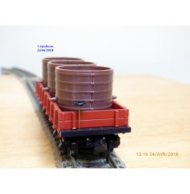 MANTUA 723 020, wagon plat ancien à bogies avec citernes Pennsylvania PRR  neuf  BO